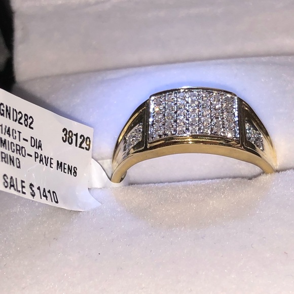 10k solid gold men engagement wedding ring real gold real diamond free appraisal - Picture 5 of 7